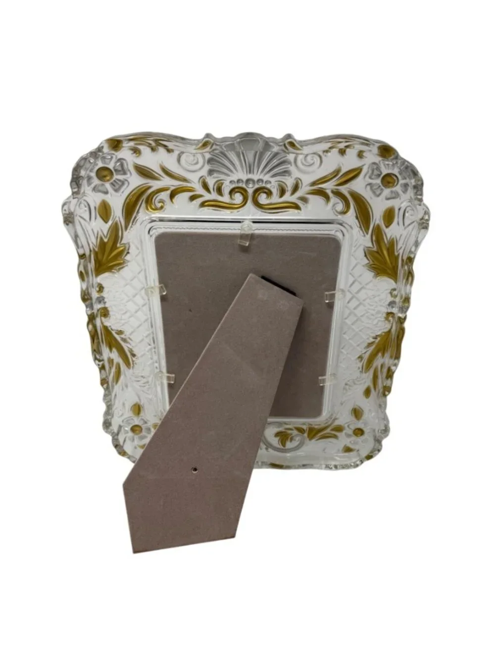 Vintage Tabletop Lead Crystal Photo Frame 15 x 12.75